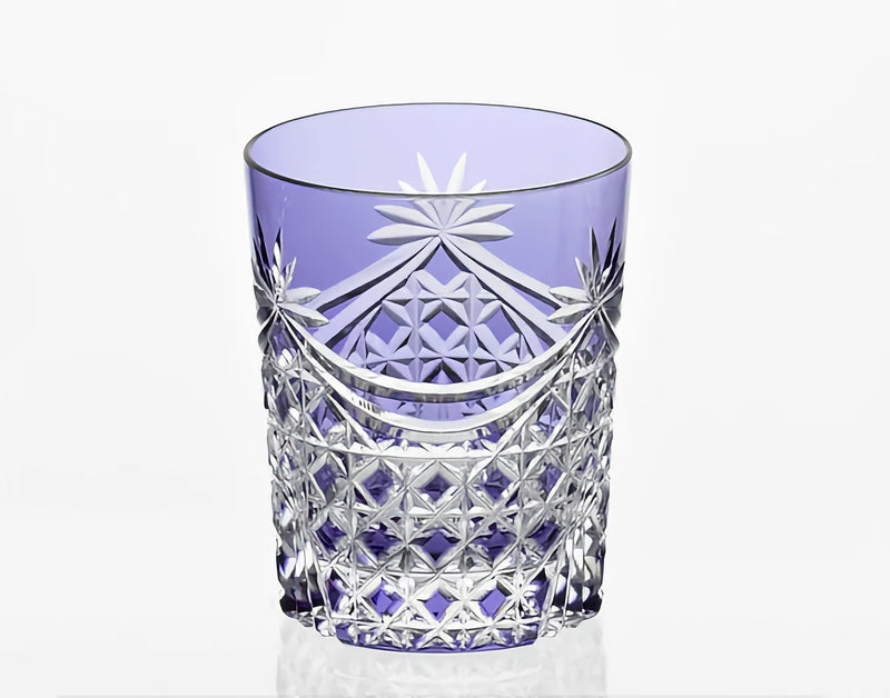 EDO KIRIKO ROCKS GLASS SQUARE BASKET WEAVE PATTERN WITH MAKUHIDA