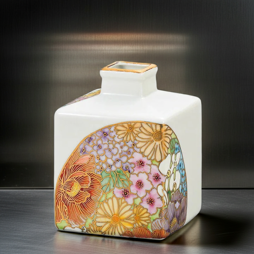 KUTANI WARE FLOWER VASE SINGLE BLOOM - ELEGANT FLOWER/ TAISHI KLIN