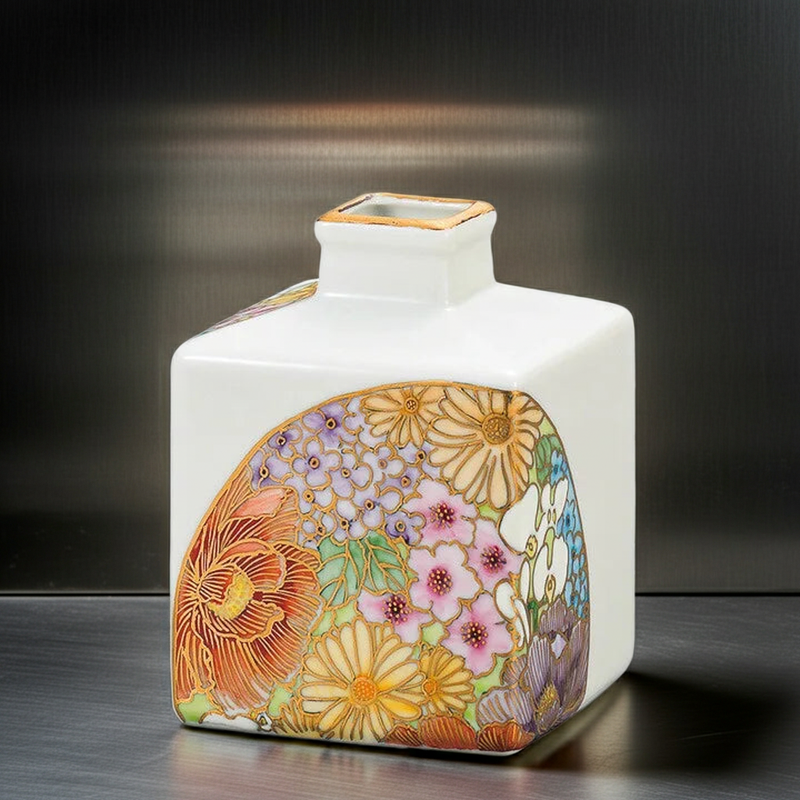 KUTANI WARE FLOWER VASE SINGLE BLOOM - ELEGANT FLOWER/ TAISHI KLIN