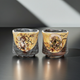 JAPANESE KUTANI PORCELAIN YUNOMI TEA CUP SET – FUJIN AND RAIJIN (WIND & THUNDER GODS)