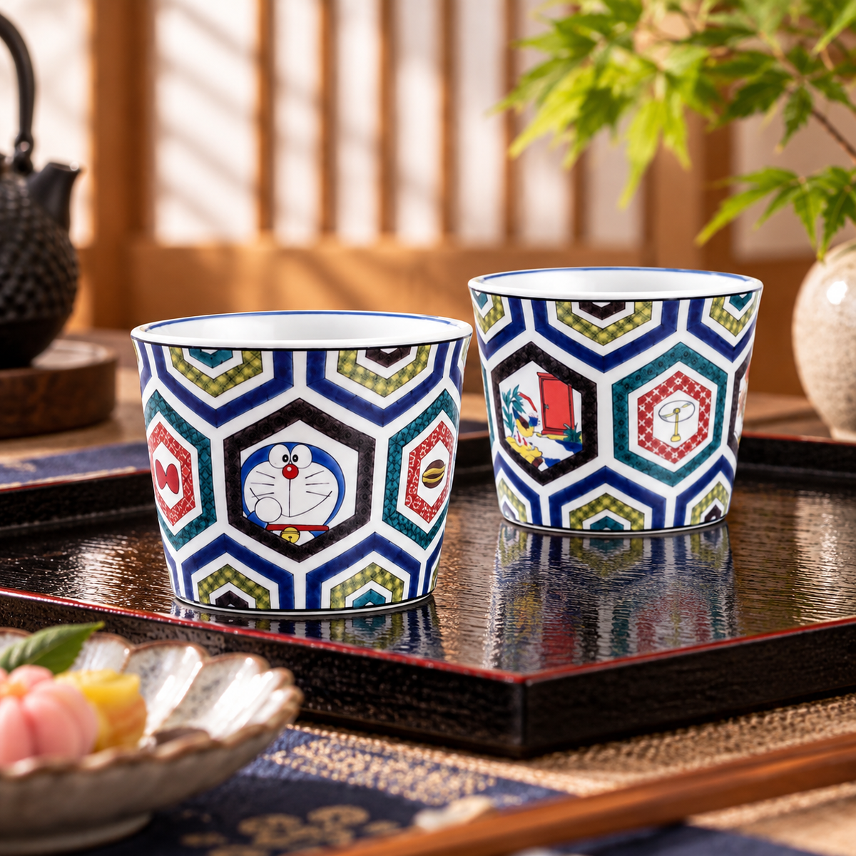 KUTANI WARE DORAEMON KO-KUTANI STYLE SOBA CHOKO/SEIKOU KILN