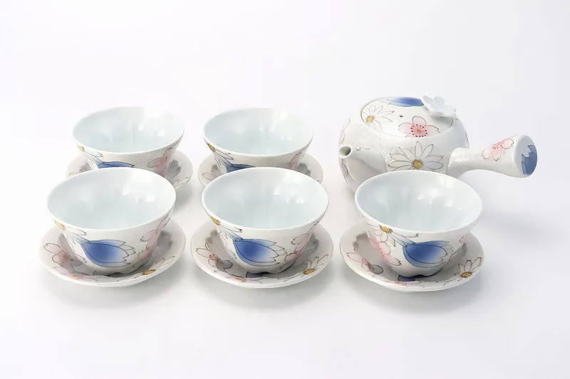 TASEI KLIN ARITA WARE CHERRY BLOSSOM TEA SET