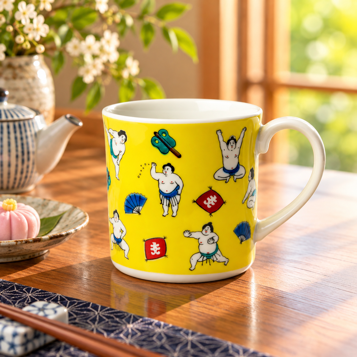 KUTANI WARE SUMO WRESTLER MUG / SEIKOU KILN