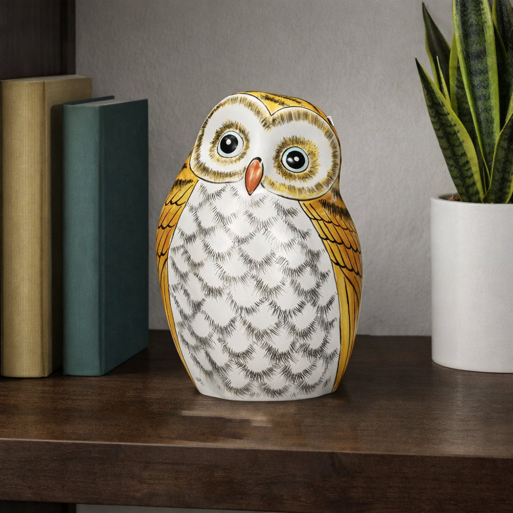 JAPANESE OWL FIGURINE KUTANI GOLD GILDING