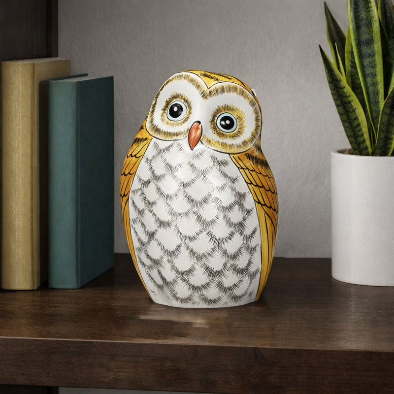 JAPANESE OWL FIGURINE KUTANI GOLD GILDING