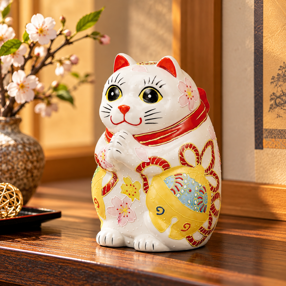 KUTANI WARE ONEGAI NEKO (WISH-GRANTING LUCKY CAT) – FUKUSUZU (FORTUNE BELL)