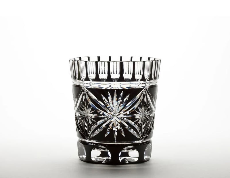 EDI KIRIKO KENBISHI STAR PATTERN OLD-FASHIONED GLASS - BLACK