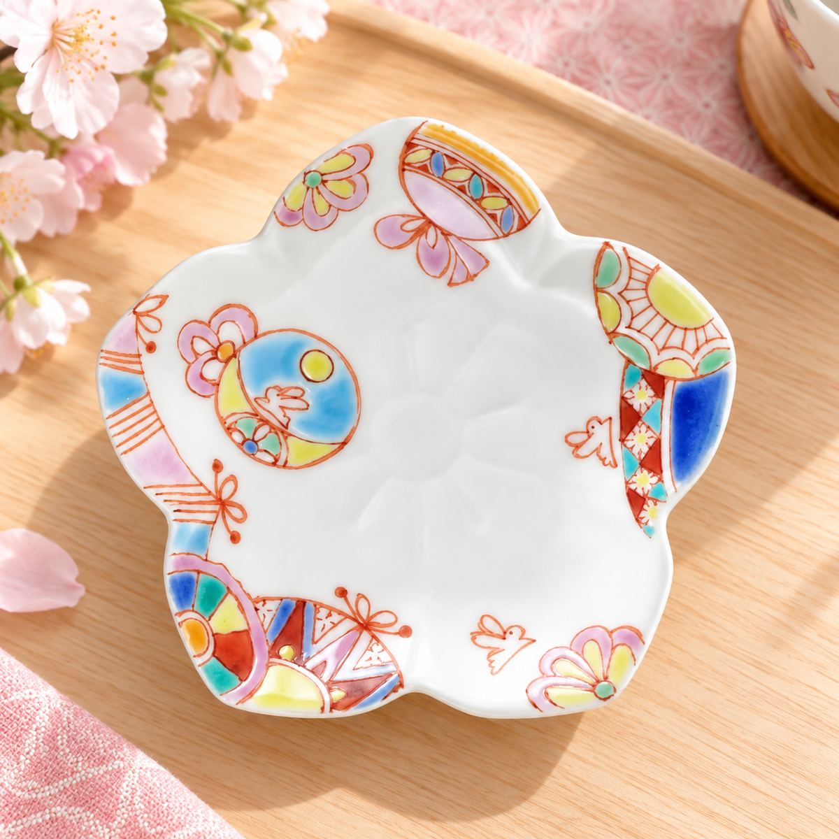 KUTANI WARE KIKYO SMALL PLATE / GINSYUU KILN