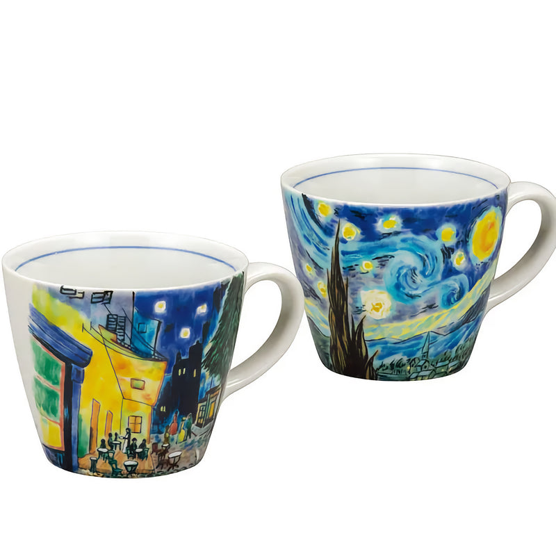 JAPANESE KUTANI WARE PAIR MUG CUPS – VAN GOGH ART DESIGN