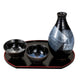 KUTANI WARE SAKE SET – GINSAI SILVER GLAZE (WITH TRAY, GIFT BOX INCLUDED)