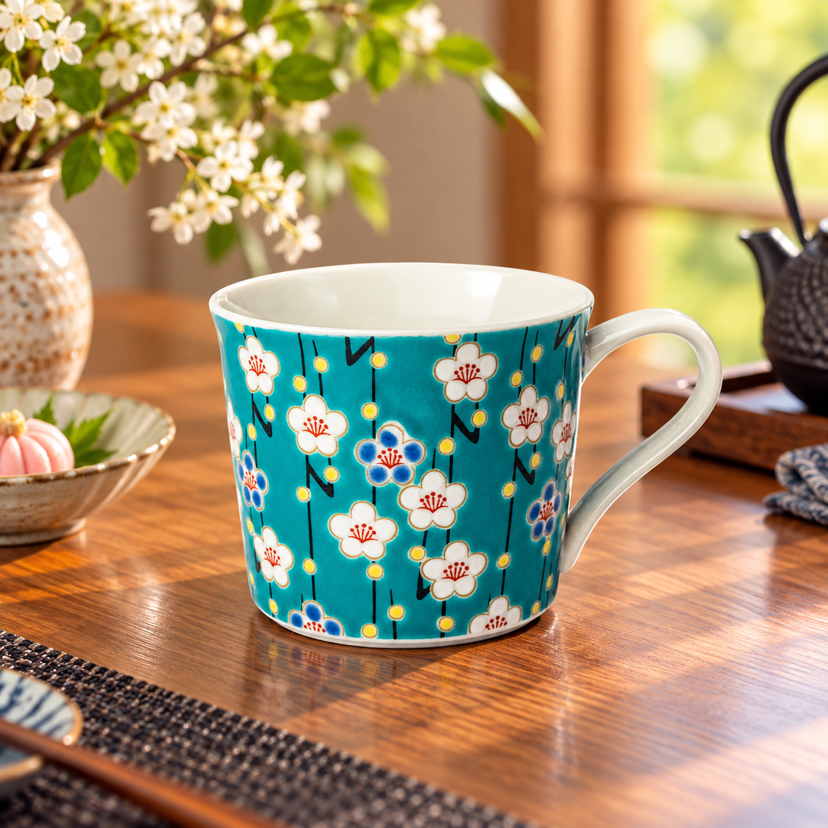 KUTANI JAPANESE MUG CUP PLUM /SEIKOU KILN