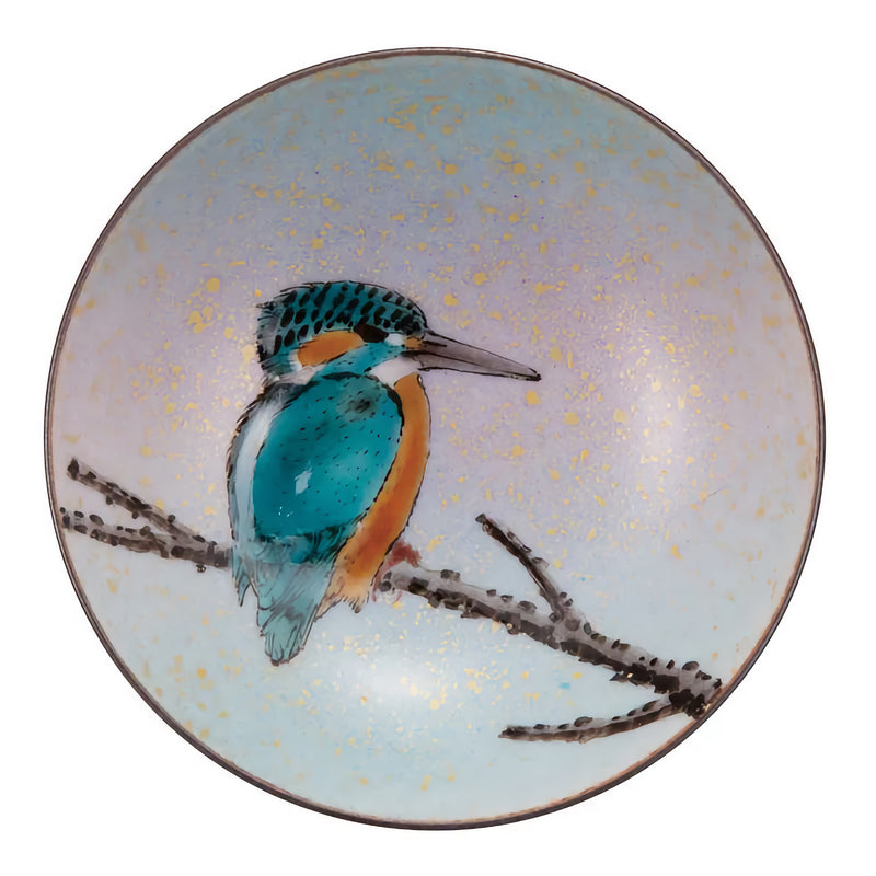 JAPANESE KUTANI WARE SAKE CUP (SAKAZUKI) – KINGFISHER DESIGN BY TOSHIHITO NAKAMURA