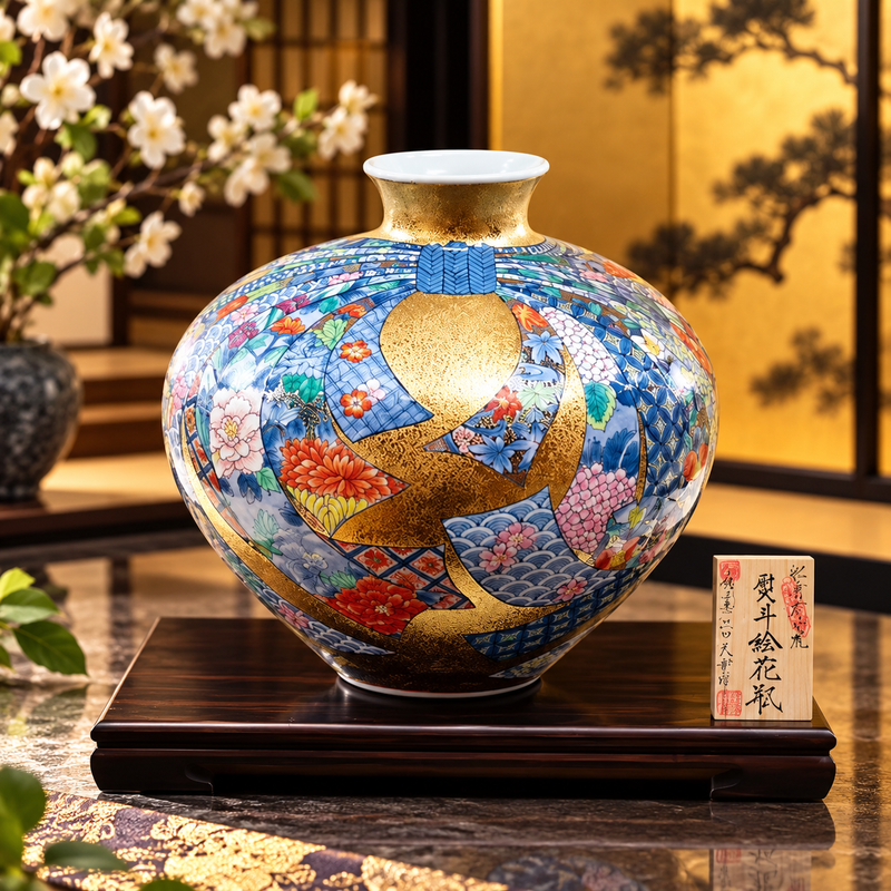 ARITA WARE NOSHI-E VASE / KINRYU KILN