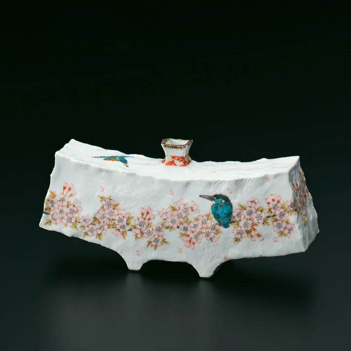 JAPANESE FLOWER VASE KUTANI SPRING BREEZE/ TOSHITO NAKAMURA