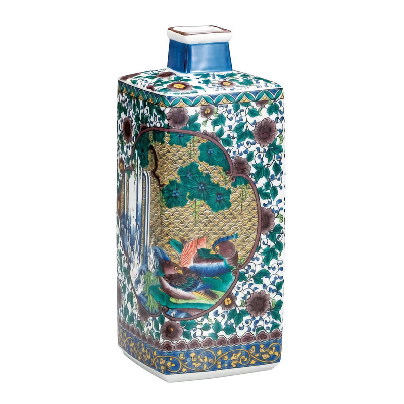 JAPANESE KUTANI PORCELAIN VASE – KO-KUTANI FLORAL AND BIRD DESIGN