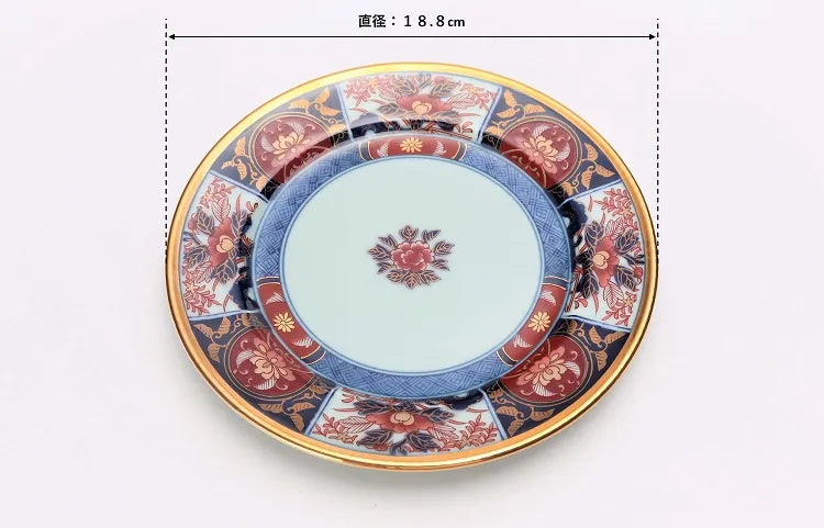 ARITA WARE JAPANESE KO-IMARI GOLD-ACCENTED PEONY CAKE PLATE