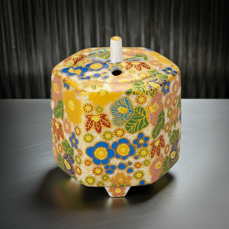 KUTANI JAPANESE INCENSE BURNER - HANAZUME (FLORAL PACKED DESIGN)