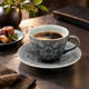 ARITA WARE LIGHT GRAY SUMI-HAJIKI SNOW PATTERN COFFEE CUP / IMAEMON KILN