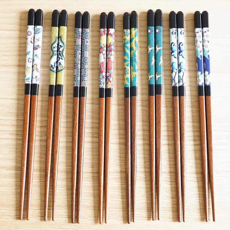 ALL 21 TYPES: KUTANI IROE × WAKASA LACQUER CHOPSTICKS [BLACK / 23CM] / SEIKOU KILN