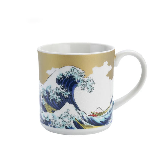 JAPANESE KUTANI PORCELAIN MUG CUP – WAVE DESIGN | SEIKOU KILN