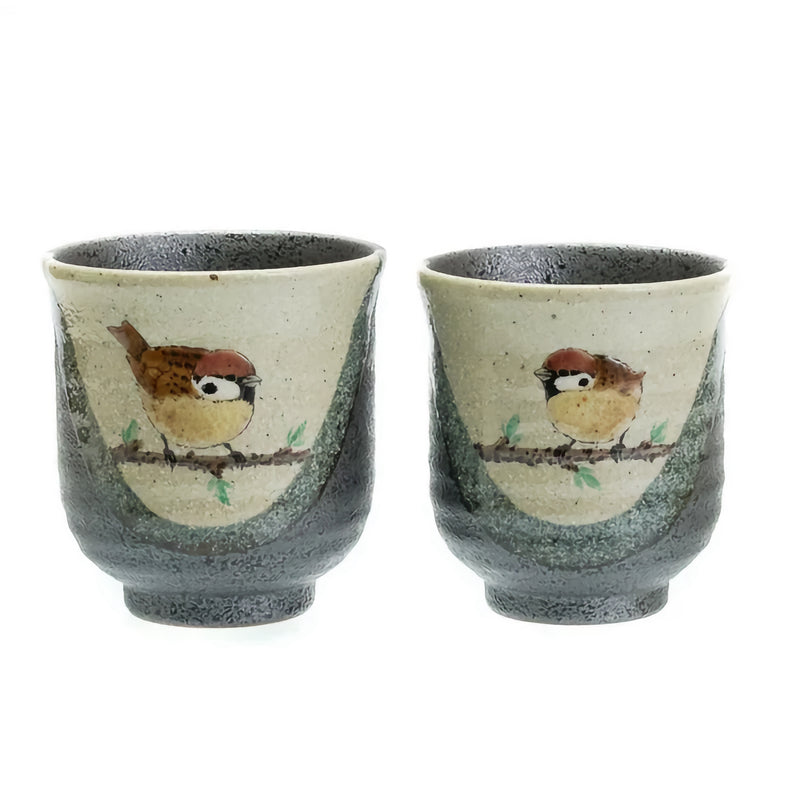 KUTANI WARE YUNOMI SET FUKUJAKU-ZU /TOSHITO NAKAMURA